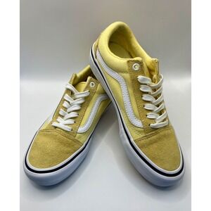 Vans Old Skool Pro Yellow Suede Canvas Skate Shoes Mens 5.5 Womens 7